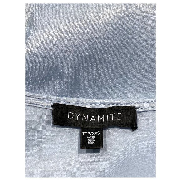 DYNAMITE Front-Tie Satin Blouse - Picture 5 of 5